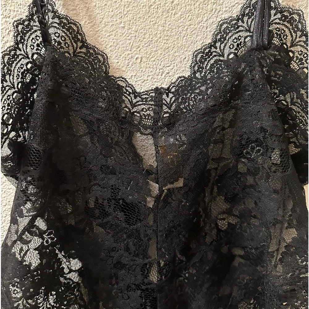Victoria’s Secret Vintage Black Teddy Body Suit New With Gold  Tags Size L